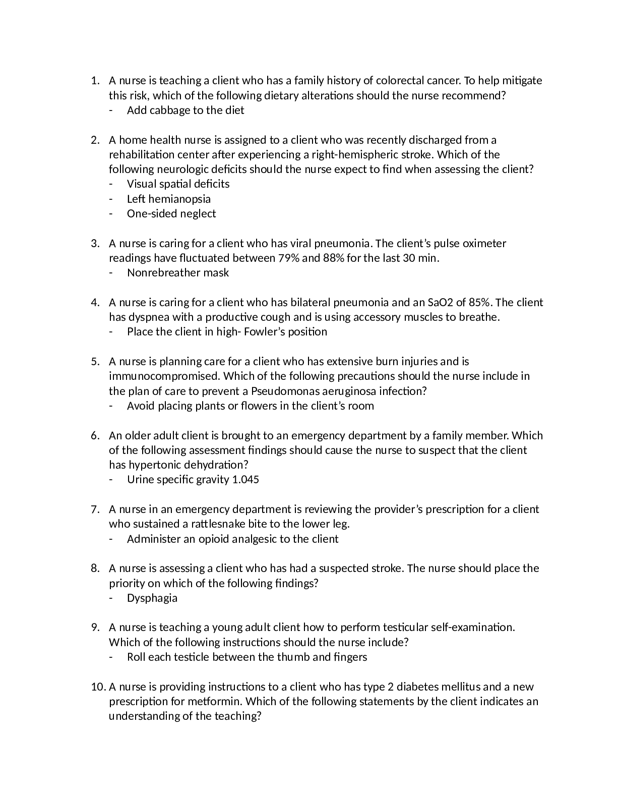 Preview image for ATI MedSurg Practice A Key